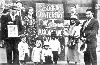 Day of Mourning - Australia Hall, Sydney, 1938. Via Indigenous Rights