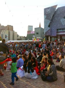 Many families came dressed up, while others were casual, and some brought picnics to share