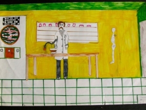 Draw a Scientist Test, image from David Wade Chambers stdy 1983. Source: Wikipedia, CC 3.0
