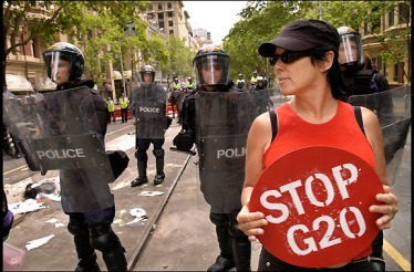 G20 Protests, Melbourne Nov 2006, Photo by Rusty Stewart via Flickr.
