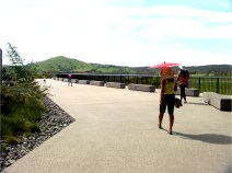 Women with sun umbrellas at the National Arboretum Canberra