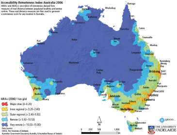 Geographic remoteness in Australia. Jennifer Baxter et. al. via AIFS.